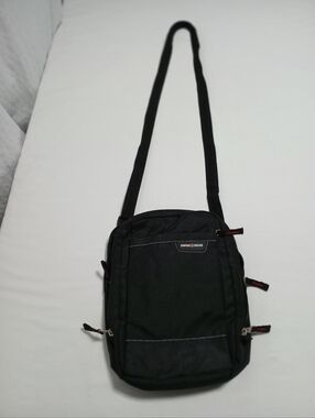 SwissGear Black Messenger Sling Bag with Red Trim